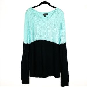 Forever 21+ Size 2X Black & Turquoise Sweater